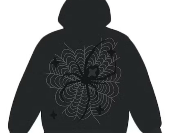 Broken Planet Market Spider Web Zip Up Hoodie Black