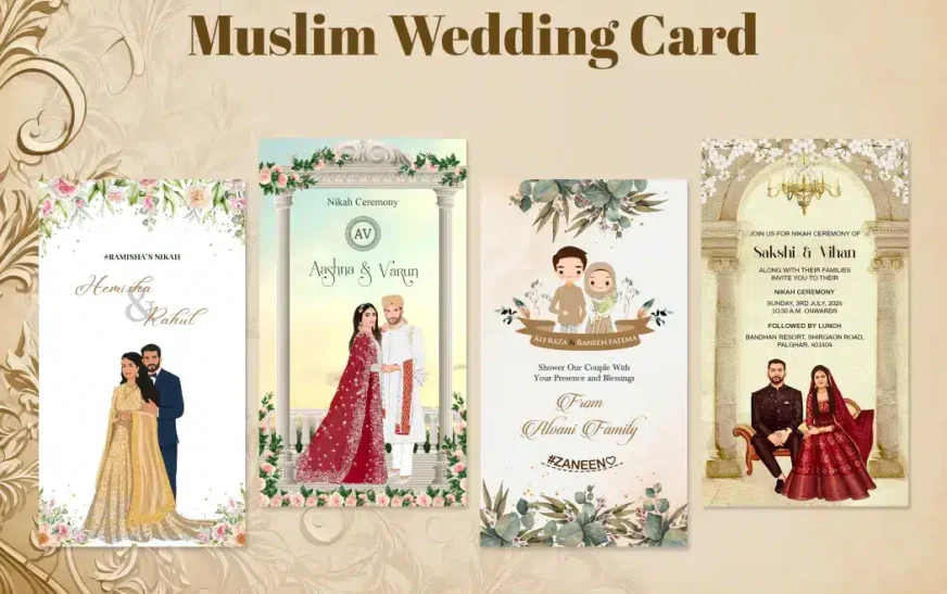 Digital Wedding Invitation Cards Muslim Template