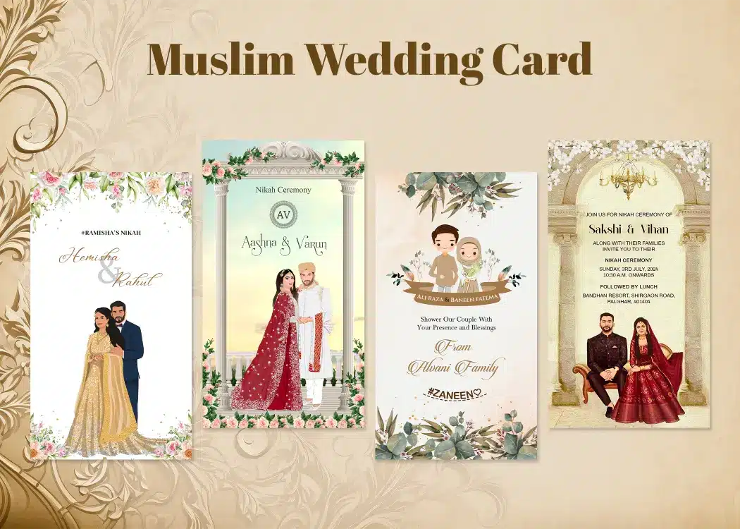 Digital Wedding Invitation Cards Muslim Template