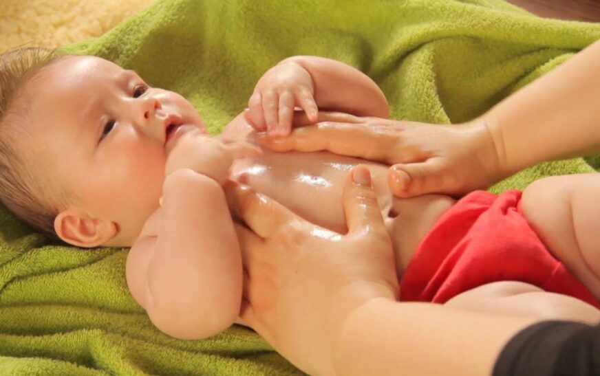 Why should we massage the newborn babies with oil?